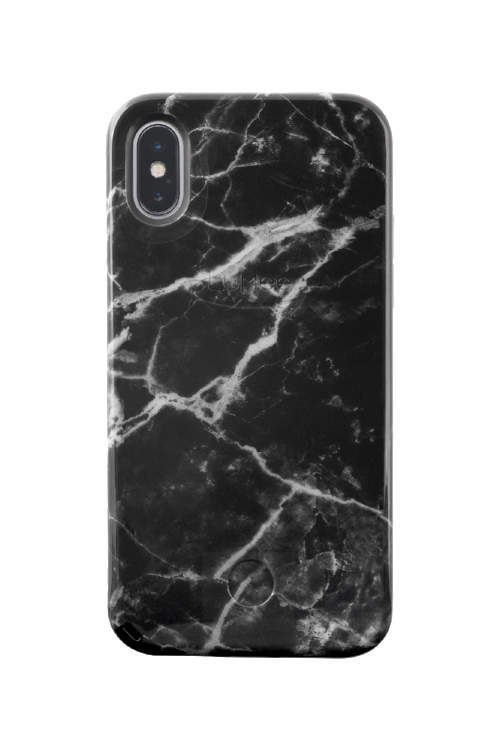 LuMee Selfie Light Case for Phone X/Xs - Black Marble