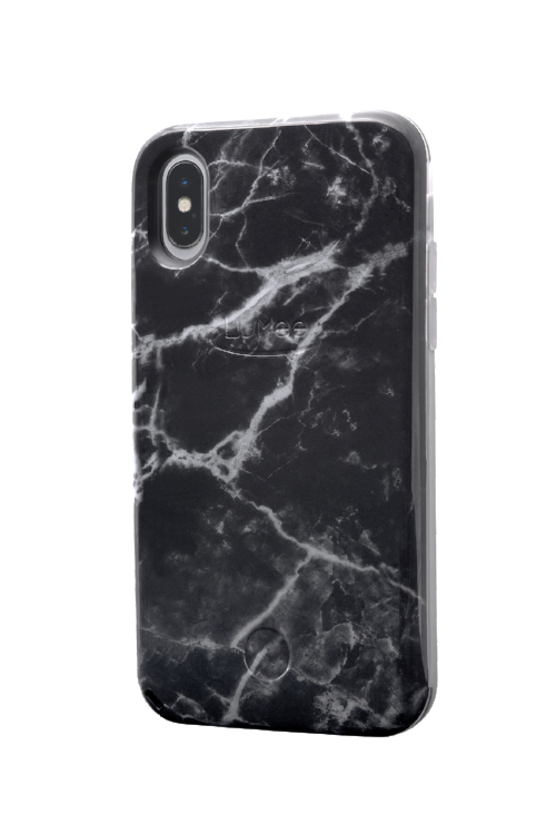 LuMee Selfie Light Case for Phone X/Xs - Black Marble