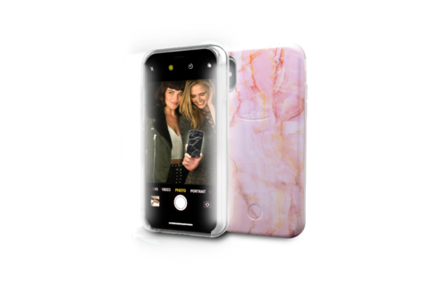 LuMee Selfie Light Case for Phone X/Xs - Pink Quartz