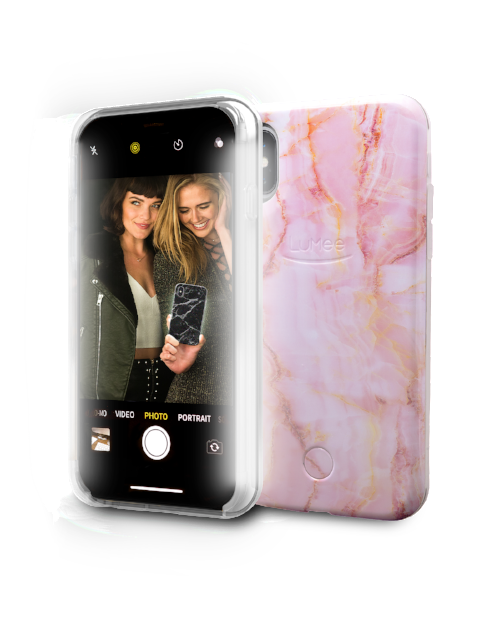 LuMee Selfie Light Case for Phone X/Xs - Pink Quartz