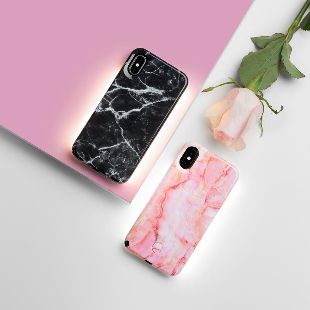 LuMee Selfie Light Case for Phone X/Xs - Pink Quartz