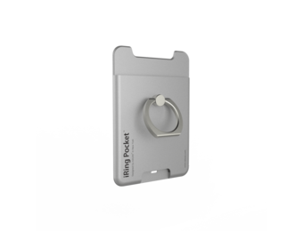 iRing Pocket Card Holder / Portable Stand - Silver