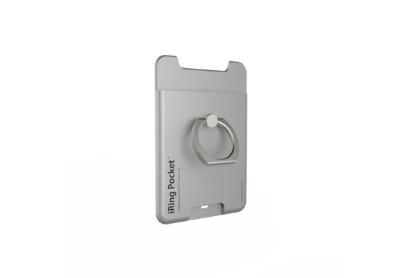 iRing Pocket Card Holder / Portable Stand - Silver