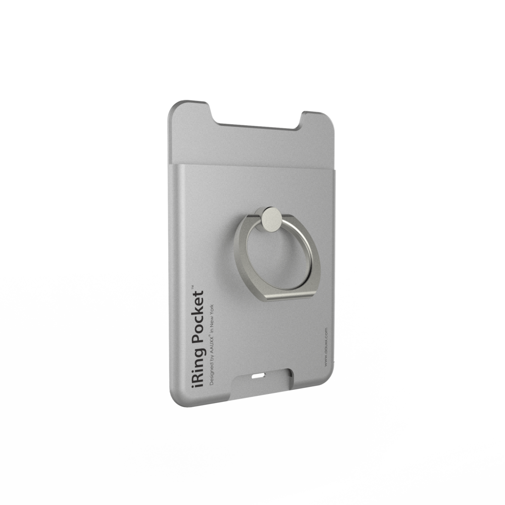 iRing Pocket Card Holder / Portable Stand - Silver