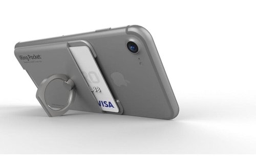 iRing Pocket Card Holder / Portable Stand - Silver