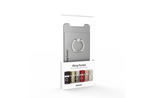 iRing Pocket Card Holder / Portable Stand - Silver