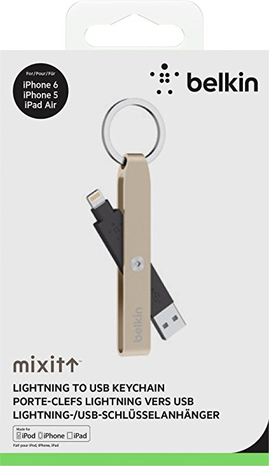 Belkin Mixit Lightning to USB Keychain - Gold