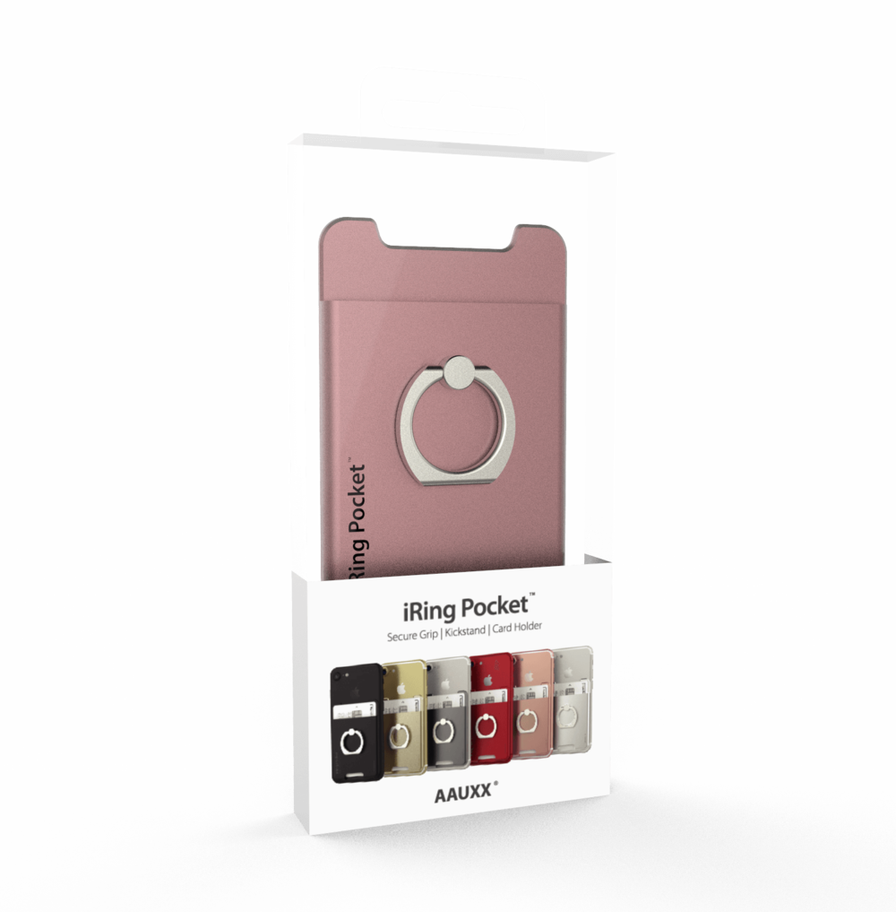 iRing Pocket Card Holder / Portable Stand - Rose Gold