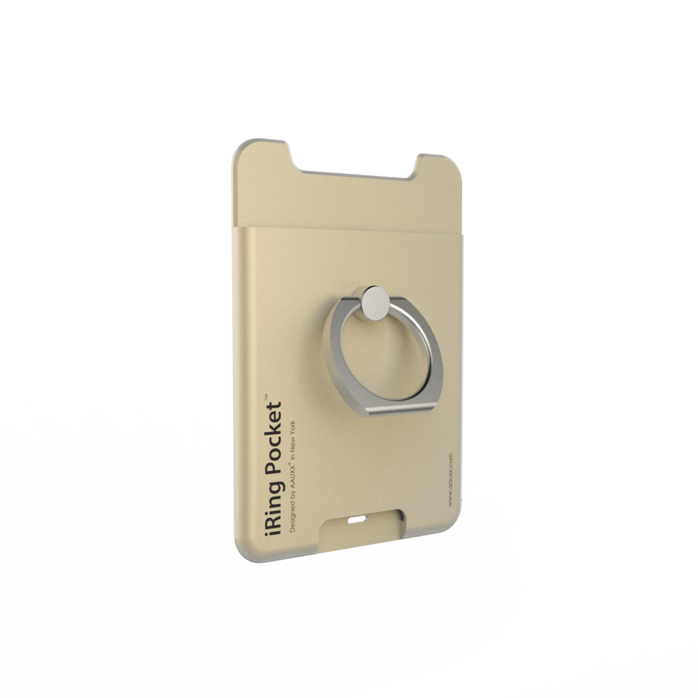 iRing Pocket Card Holder / Portable Stand - Gold