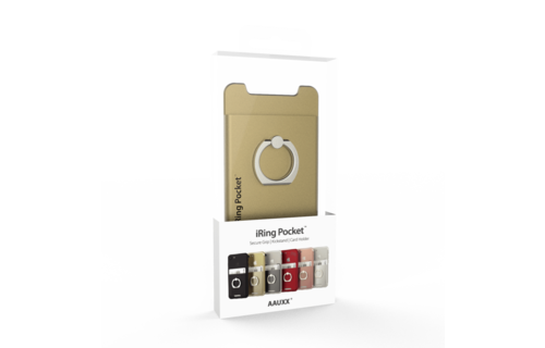 iRing Pocket Card Holder / Portable Stand - Gold