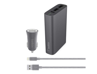 Belkin Mixit↑ Power Pack Car Kit + 6600mAh PowerBank - Space Gray