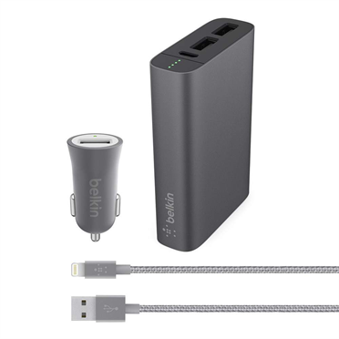 Belkin Mixit↑ Power Pack Car Kit + 6600mAh PowerBank - Space Gray