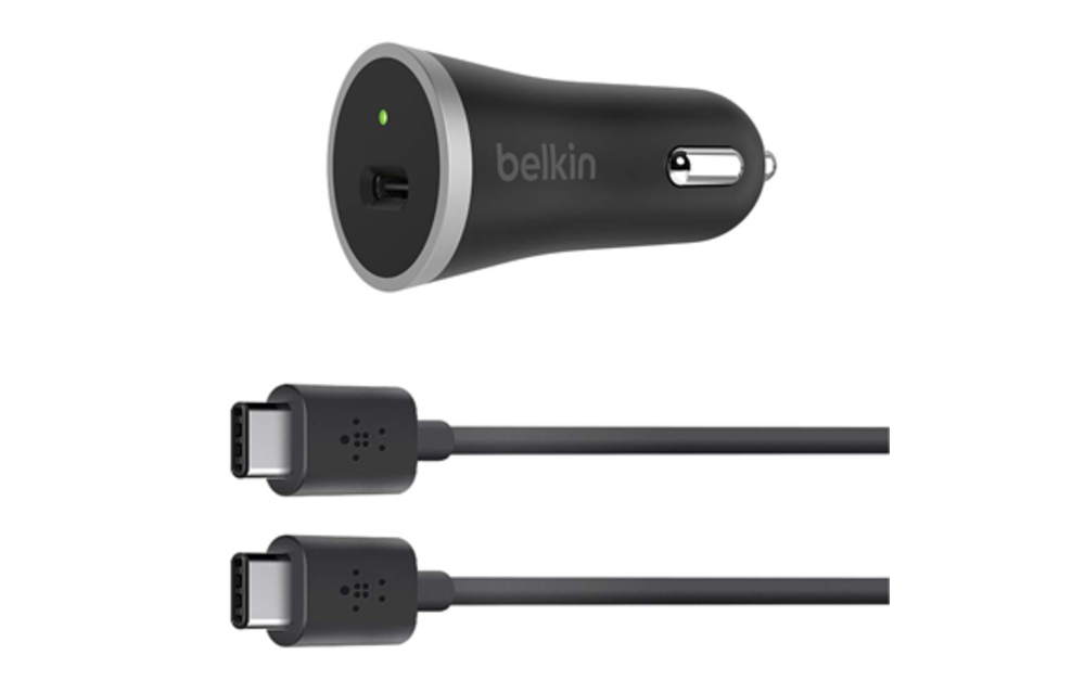 Belkin USB-C Car Charger + USB-C Cable 15W - Black