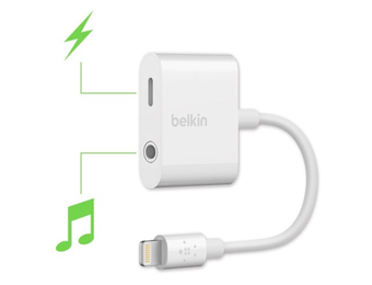 Belkin Rockstar 3.5mm Audio + Lightning Connector Charge Adapter