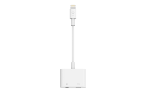 Belkin Rockstar 3.5mm Audio + Lightning Connector Charge Adapter