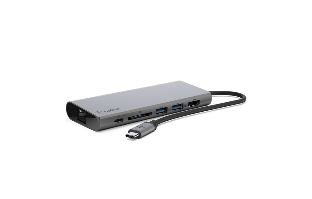 Belkin USB-C Multimedia Hub HDMI + Ethernet, POWER - Space Gray