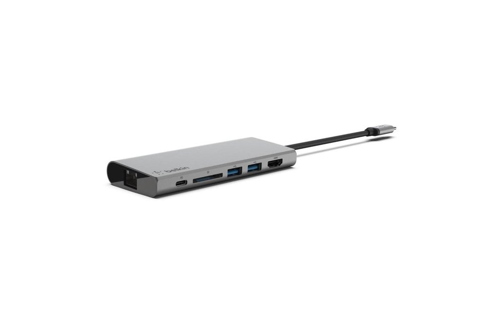 Belkin USB-C Multimedia Hub HDMI + Ethernet, POWER - Space Gray
