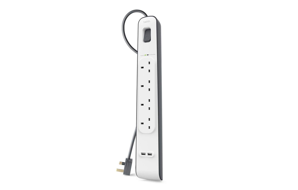 Belkin 4 Way Surge Protection Strip 2M With 2 USB Charging