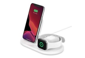 Belkin Boot Charge 3-in-1 Wireless Charger for Apple Devices - White