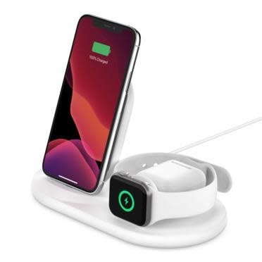Belkin Boot Charge 3-in-1 Wireless Charger for Apple Devices - White