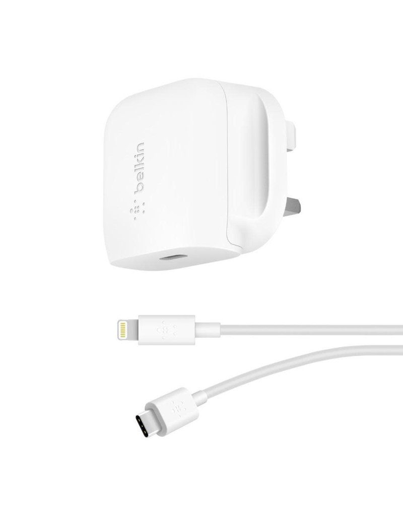 BELKIN Belkin Boost Up Home Charger 18W USB-C Port + USB-C to Lightning Cable 1.2m - White