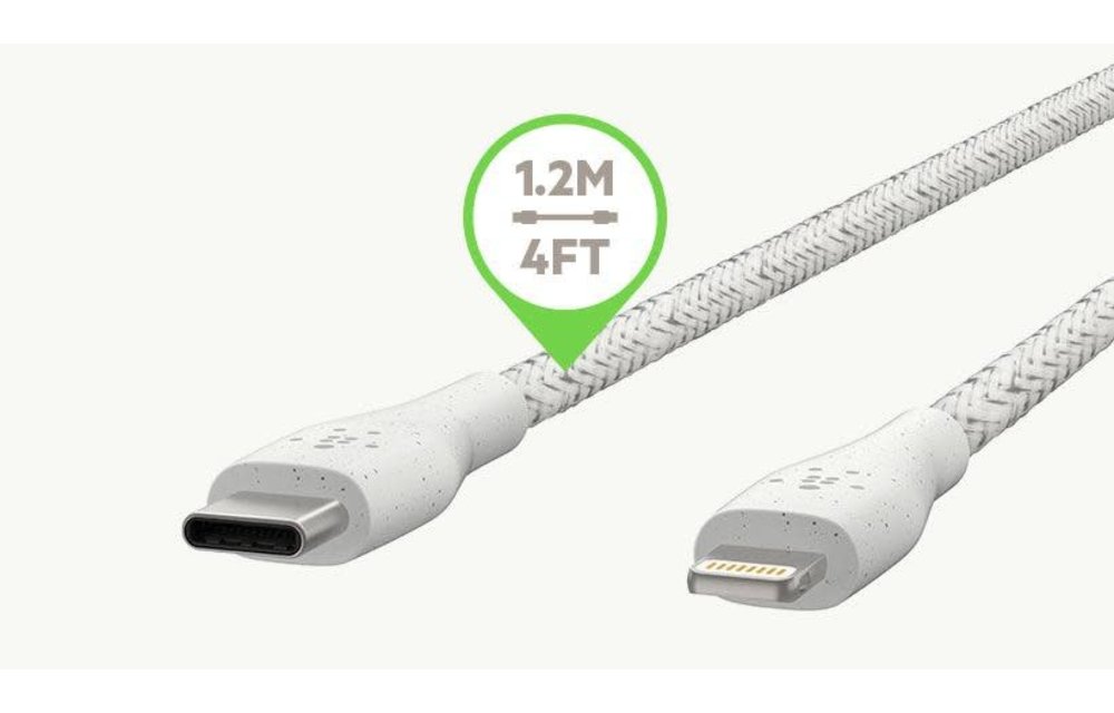Belkin Duratek Plus Lightning to Type-C 1.2m - White