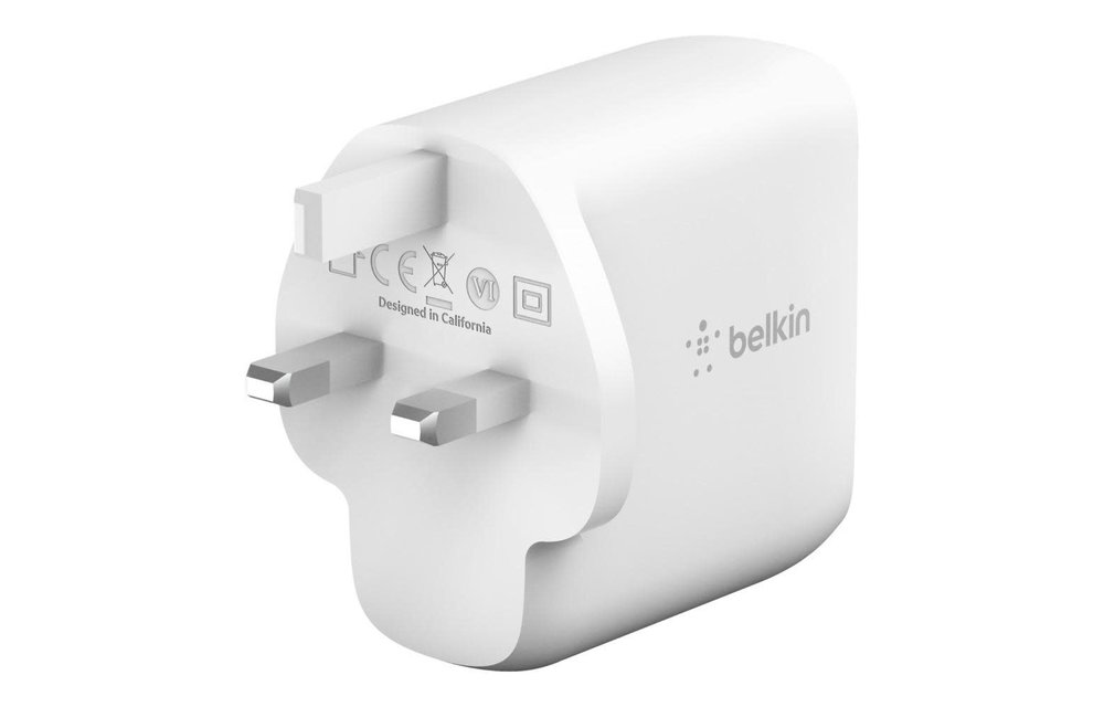 Belkin Boost Dual USB-C PD Gan Wall Charger 63W ,45C/18C - White
