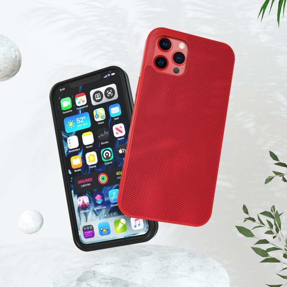 Evutec Ballistic Nylon Aergo Series Case With Afix for iPhone 12 Pro Max - Red