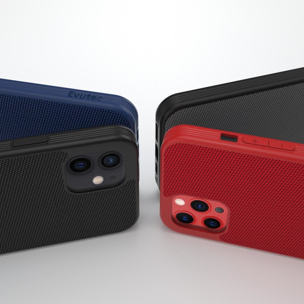 Evutec Ballistic Nylon Aergo Series Case With Afix for iPhone 12 Mini - Blue