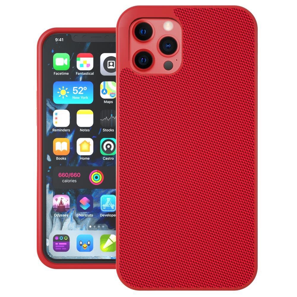 Evutec Ballistic Nylon Aergo Series Case With Afix for iPhone 12 Mini - Red