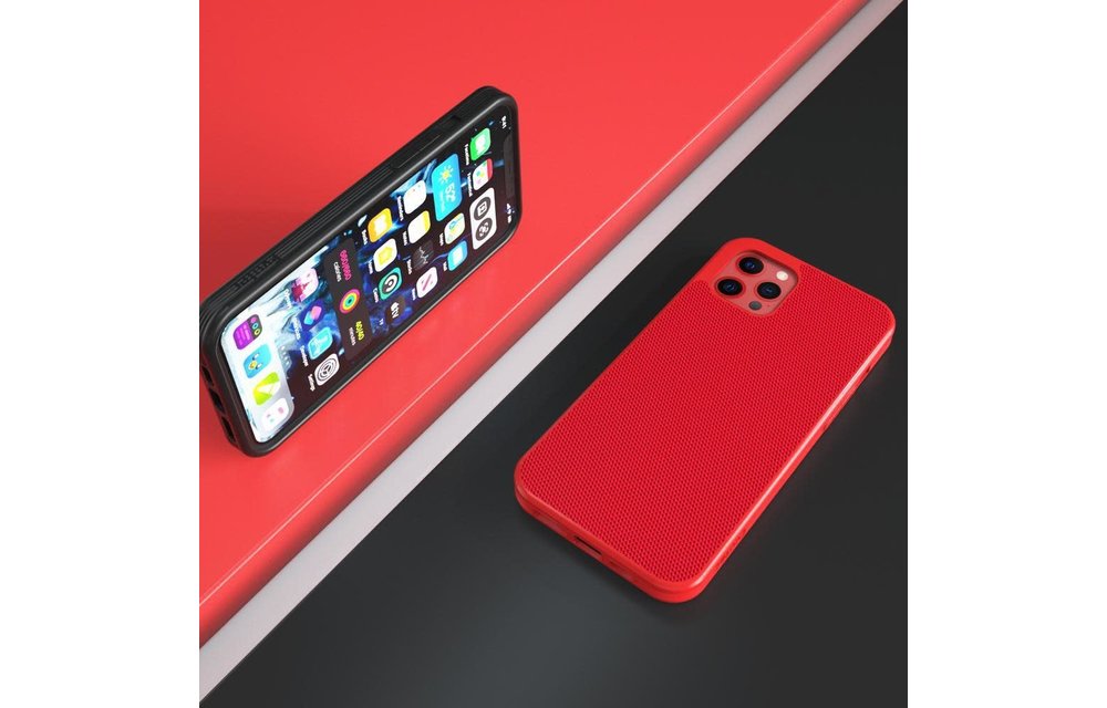 Evutec Ballistic Nylon Aergo Series Case With Afix for iPhone 12 Mini - Red