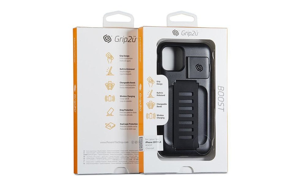 Grip2u Boost Hand Grip with Kickstand Case for iPhone 11 Pro - Charcoal