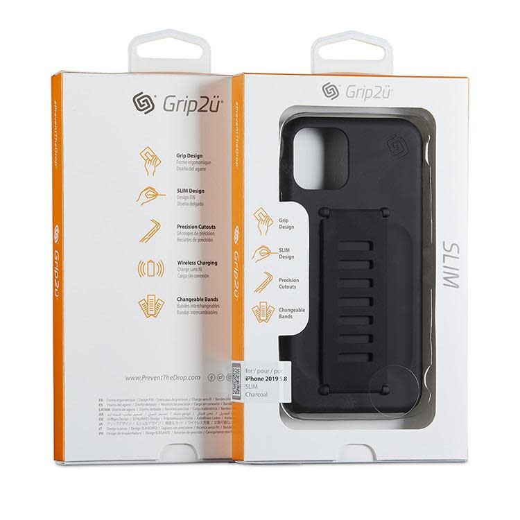 Grip2u Slim Multiple Hand Grip Case for iPhone 11 Pro - Charcoal