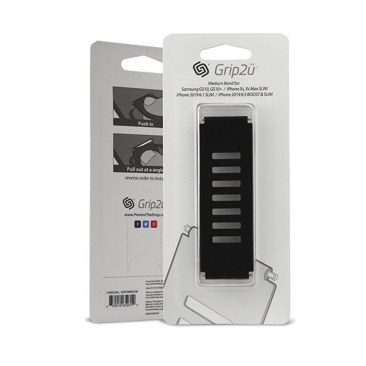 Grip2u Medium Grip Band (Boost, iPhone 11/11 Pro) (Slim, iPhone 11/11 Pro Max) - Charcoal
