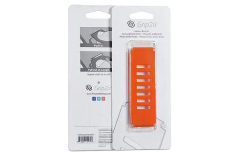 Grip2u Medium Grip Band (Boost, iPhone 11/11 Pro) (Slim, iPhone 11/11 Pro Max) - Pumpkin