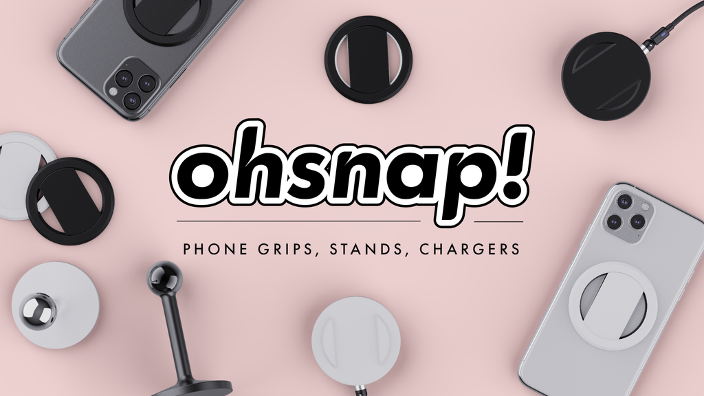 Ohsnap Super thin KickStand Smart Grip with Magnetic Mountable MagSafe Ring - black