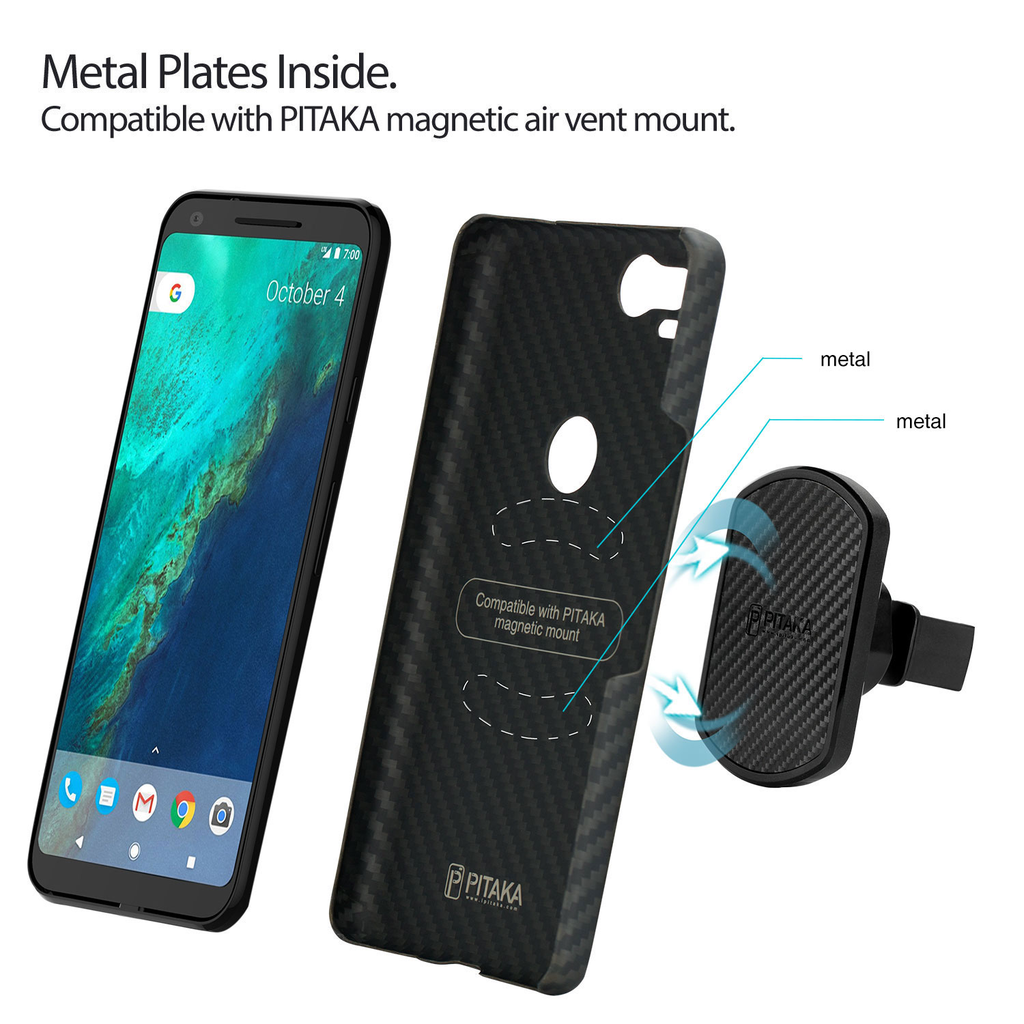 Pitaka Aramid Case for Google Pixel 2 - Black/Grey Twill