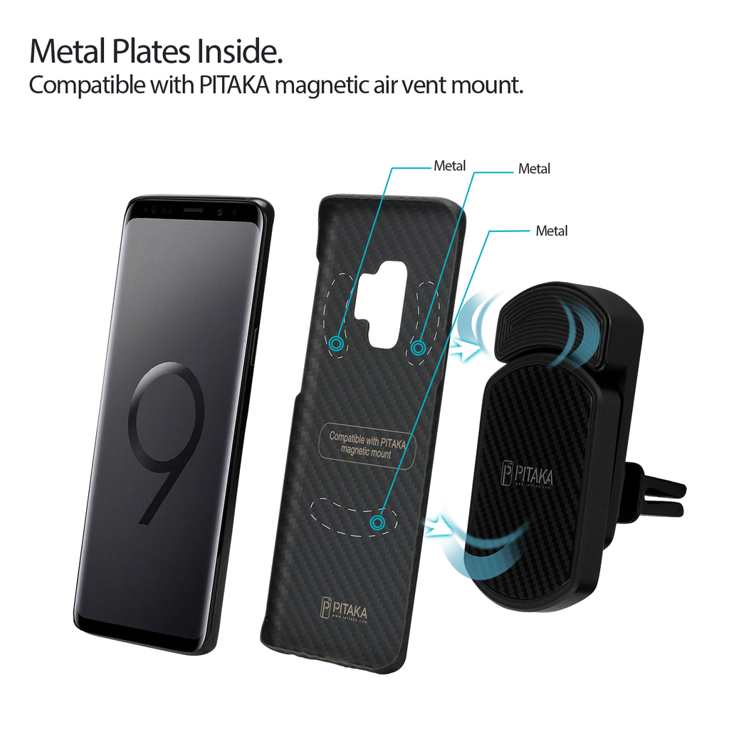 Pitaka Aramid Case for Galaxy S9 - Black/Grey Twill