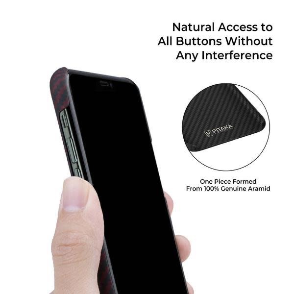 Pitaka Aramid MagEz Case for iPhone 11 Pro - Black/Red Twill