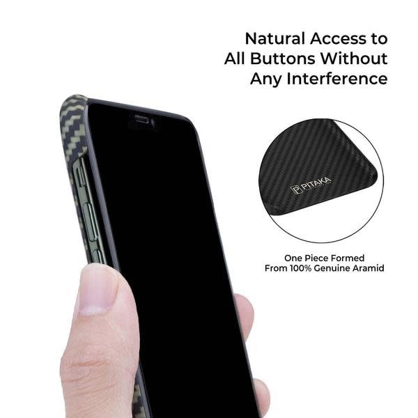 Pitaka Aramid MagEZ Case for iPhone 11 Pro Max - Black/Yellow Twill