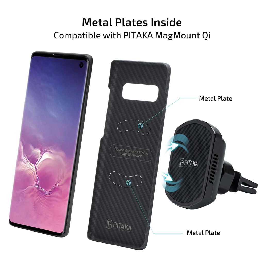 Pitaka Aramid MagCase for Samsung Galaxy S10 - Black/Grey Twill