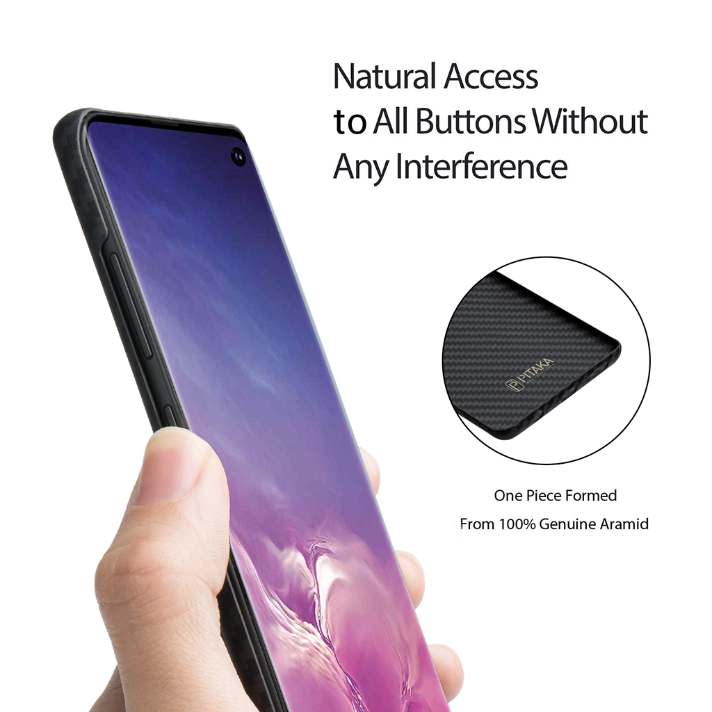 Pitaka Aramid MagCase for Samsung Galaxy S10 - Black/Grey Twill