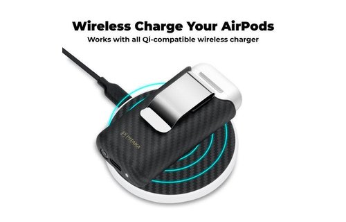 Pitaka AirPodPal Carbon Case for Airpods Inbuilt with Power Bank 1200mAh - Premium