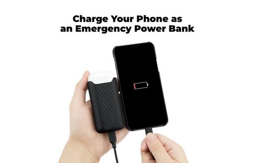 Pitaka AirPodPal Carbon Case for Airpods Inbuilt with Power Bank 1200mAh - Premium