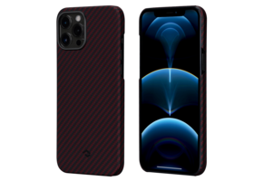 Pitaka Aramid Karbon Fiber MagEz Case for iPhone 12 Pro Max - Black/Red Twill