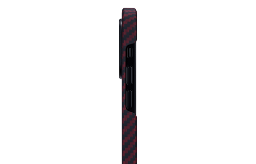 Pitaka Aramid Karbon Fiber MagEz Case for iPhone 12 Pro Max - Black/Red Twill
