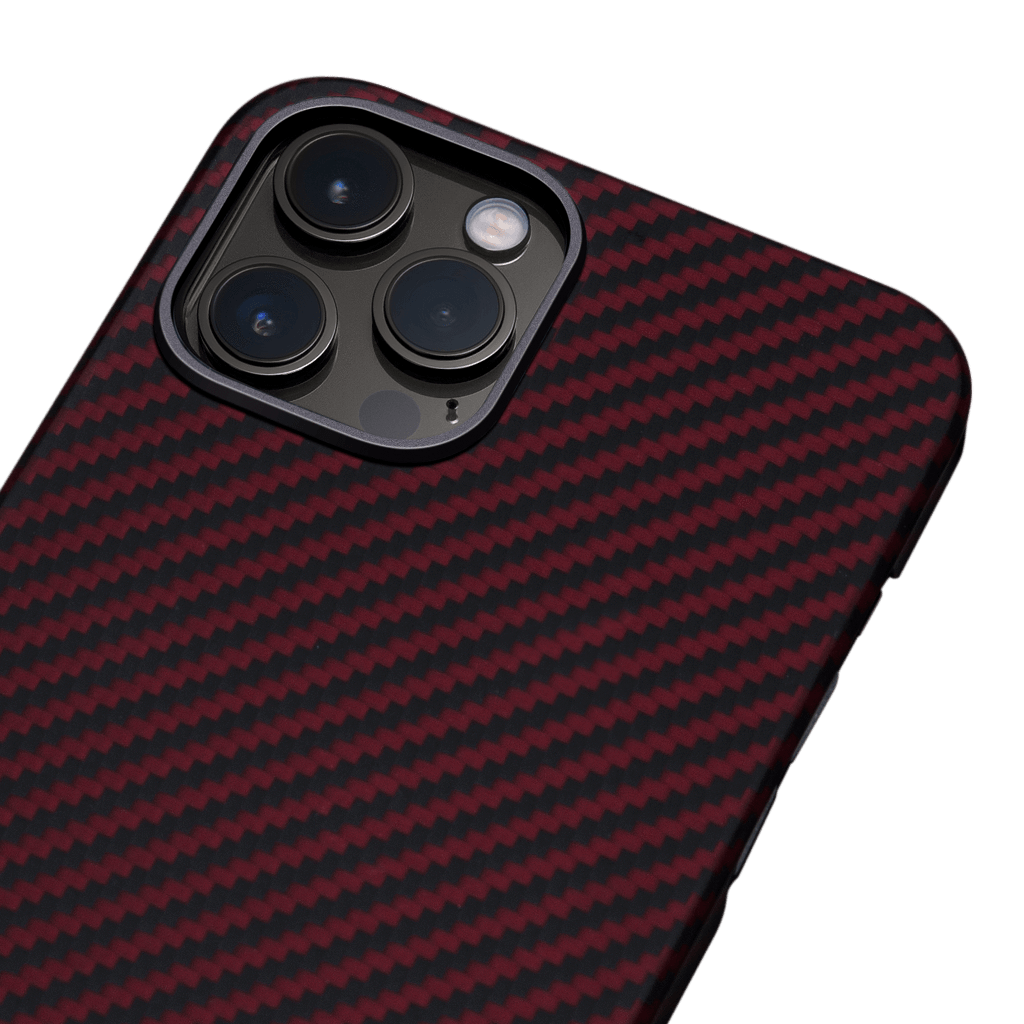 Pitaka Aramid Karbon Fiber MagEz Case for iPhone 12 Pro Max - Black/Red Twill