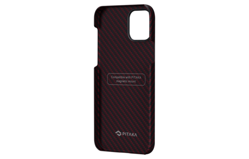 Pitaka Aramid Karbon Fiber MagEz Case for iPhone 12 Pro Max - Black/Red Twill