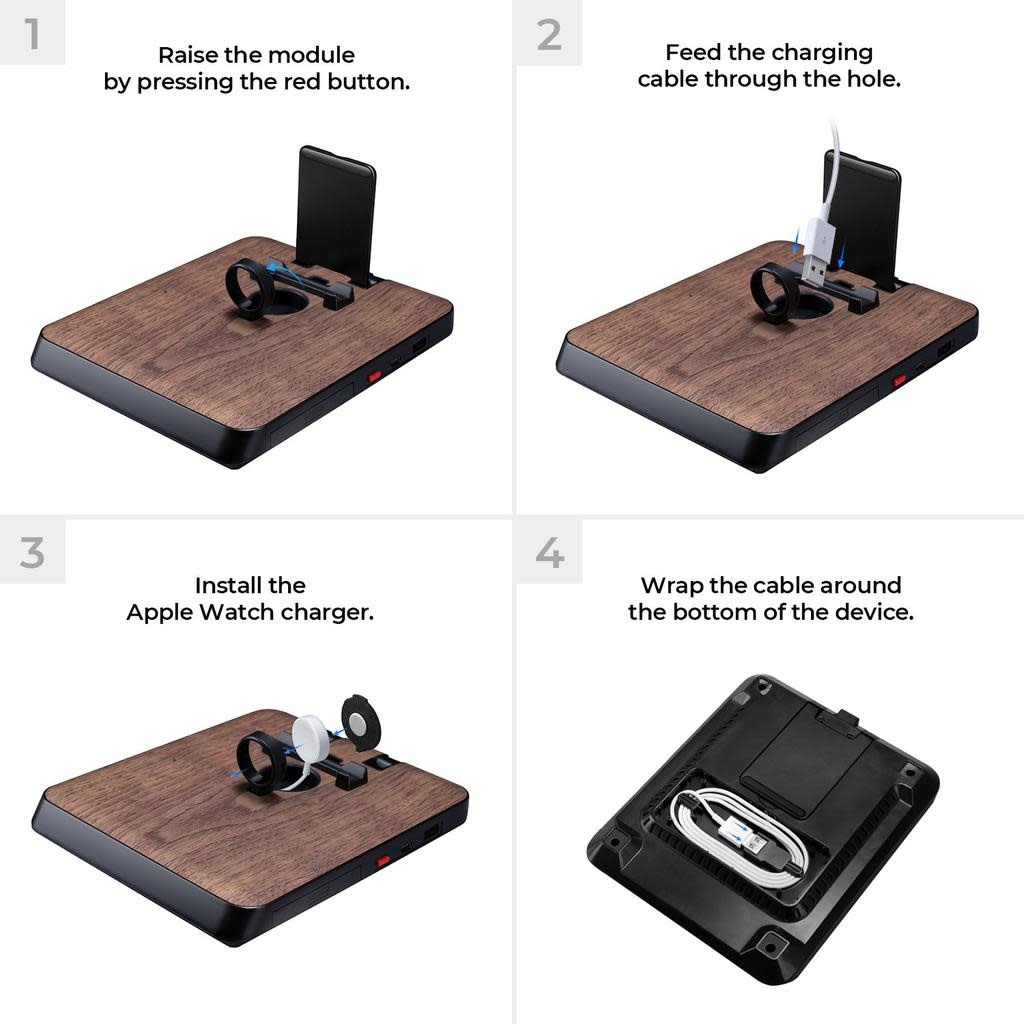 Pitaka Air Omani Lite Ultimate Wireless Charging Satation - Wood Grain