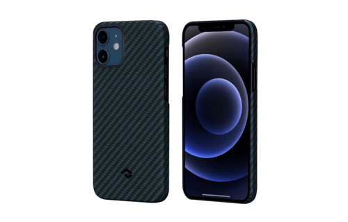 Pitaka Aramid Karbon Fiber MagEz Case for iPhone 12 Mini - Black/Blue Twill